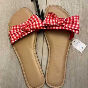 Red gingham sandal